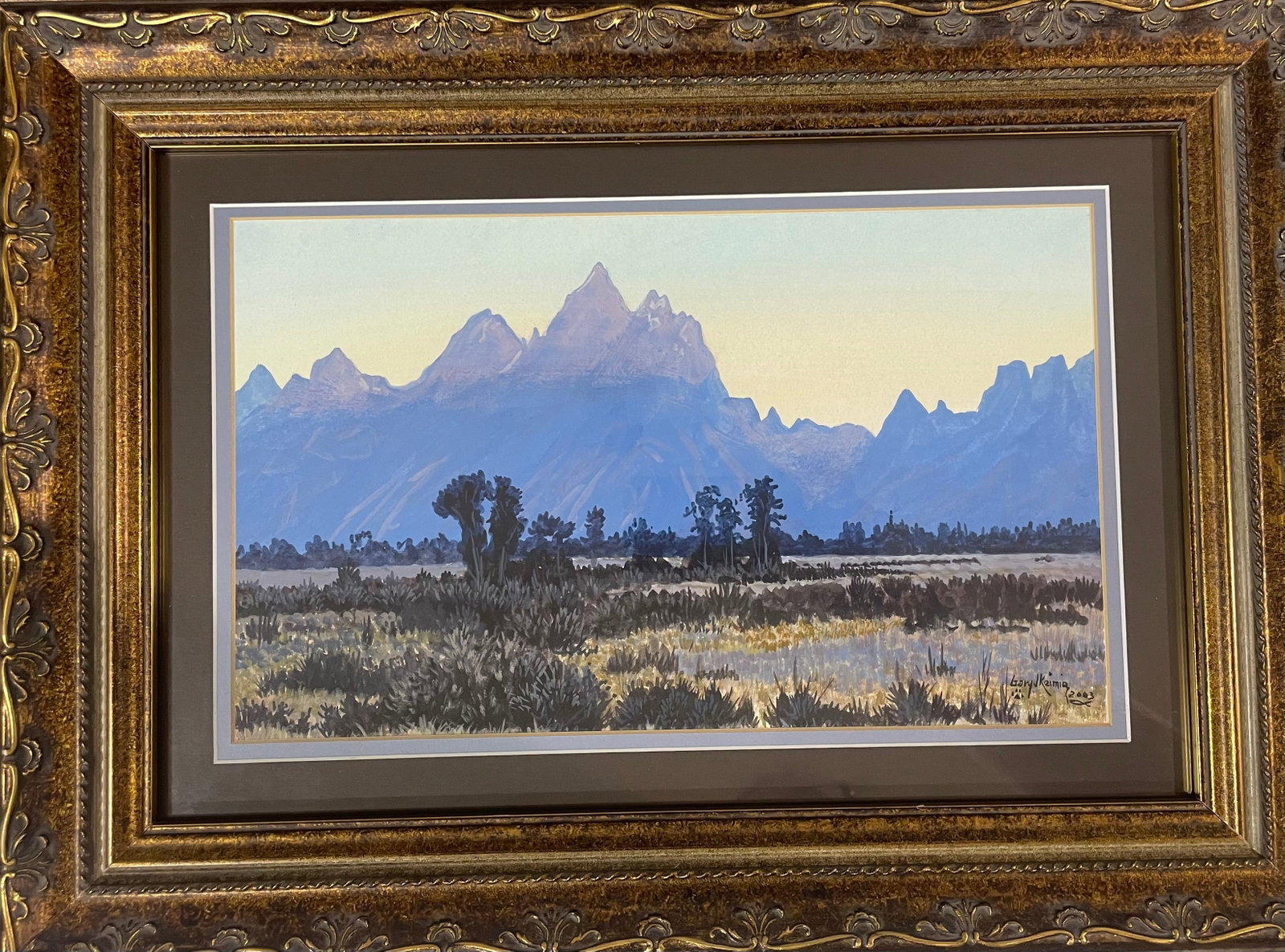 Collection of Two (2) paintings by Gary Keimig: Artist:Gary Keimig Title:Collection of Two (2) paintings by Gary Keimig Description:Painting 1: Alizavin Mists on Grand Teton and Painting 2: After Evening Showers (Grand Teton Mountains) "Gary