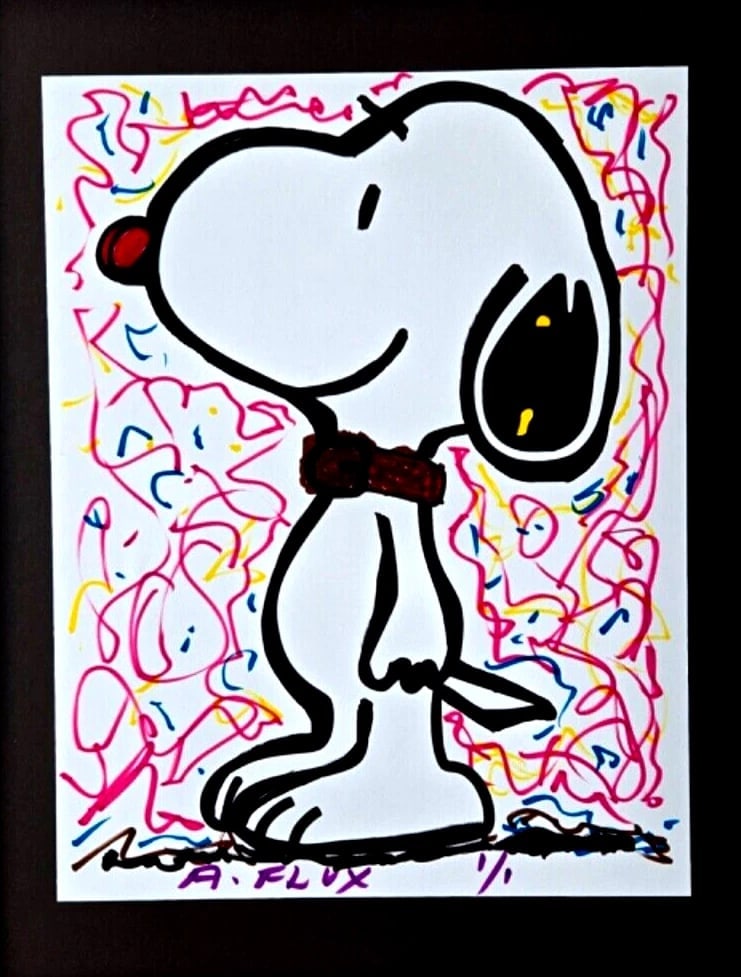 SNOOPY POP EXPRESSION by AIDAN FLUX UNIQUE MIXED MEDIA Hand-Signed 1/1 + COA - 3