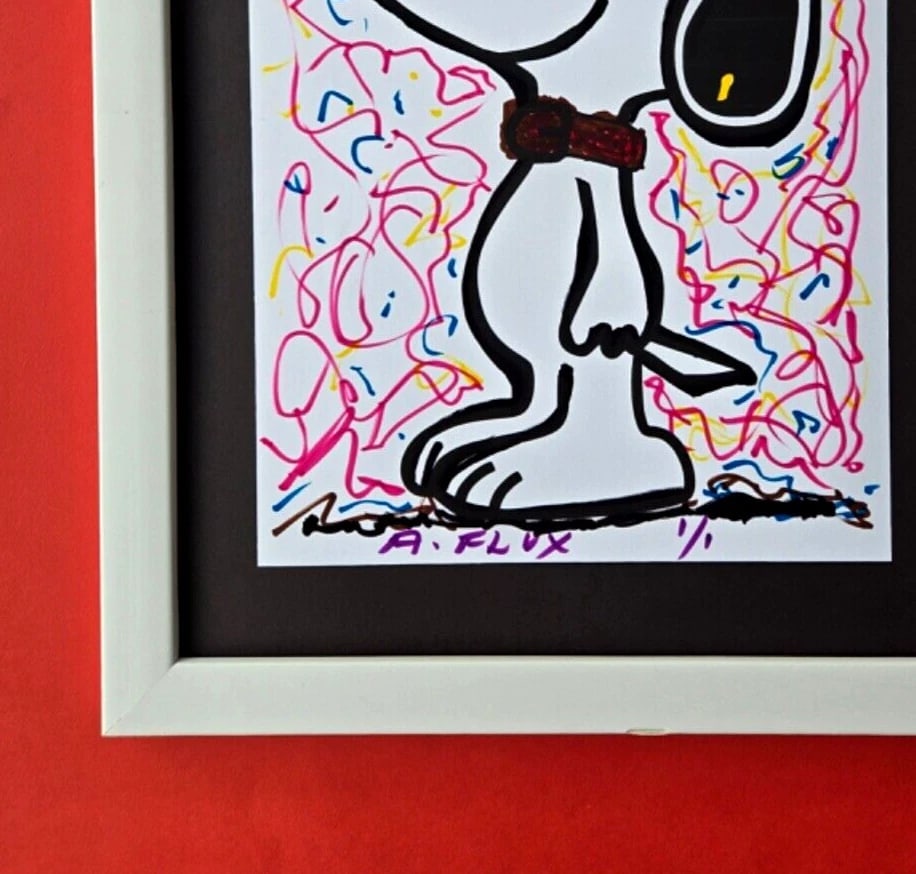 SNOOPY POP EXPRESSION by AIDAN FLUX UNIQUE MIXED MEDIA Hand-Signed 1/1 + COA - 4