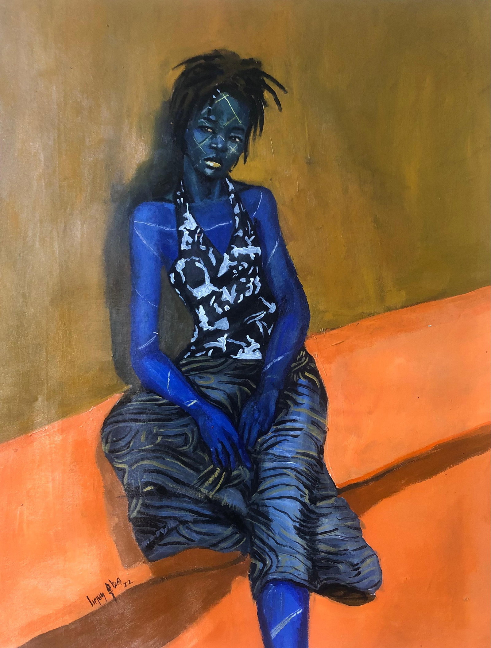Aba Linus, Lady on Blue 2, 2022 - 10