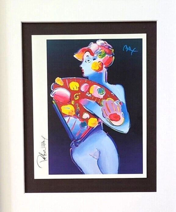 Peter Max | Vintage Figure Print Signed | Matted Mounted & with New Silver Frame - 2