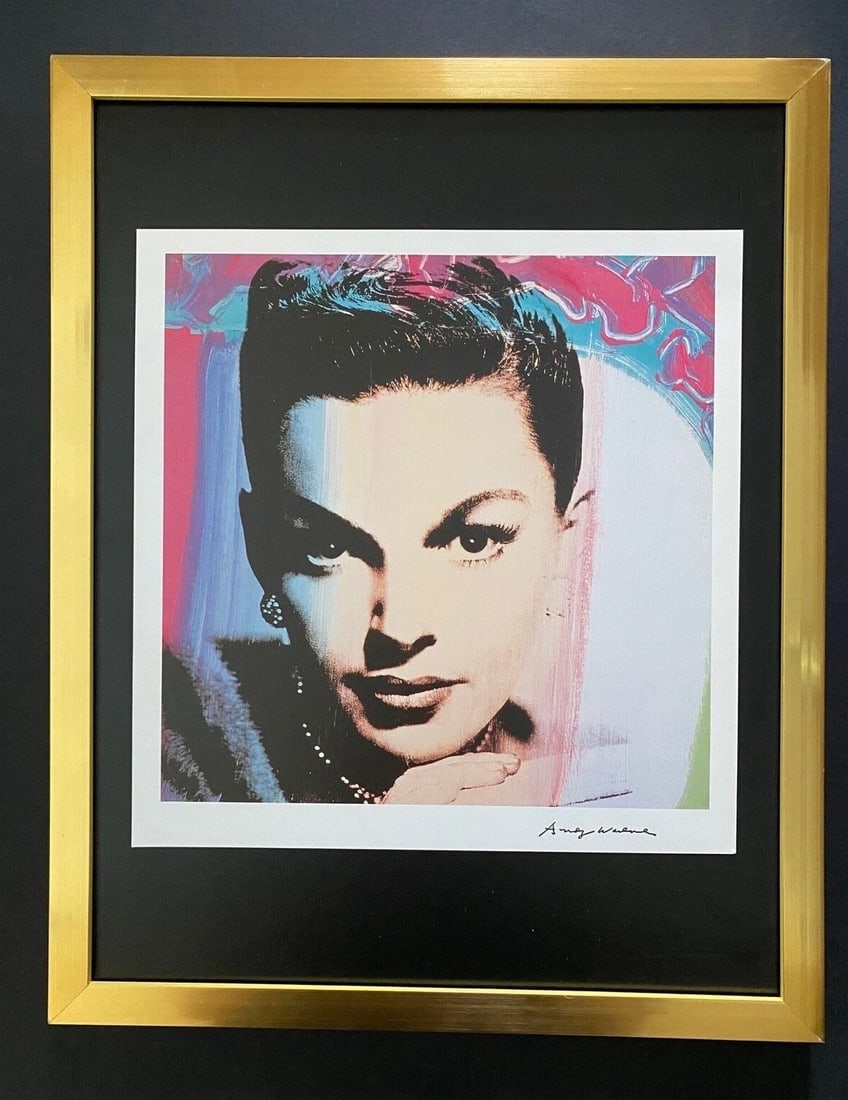 ANDY WARHOL x JUDY GARLAND ICONIC VINTAGE PRINT ? SIGNED MOUNTED & FRAMED!: Up for Auction this Beautiful and Scarce Vintage 1984 Offset Lithograph after Andy Warhol " Judy Garland " Facsimile Signature in ink Art Print is about 9 X 9 in. This piece is mounted on a 11 x 14