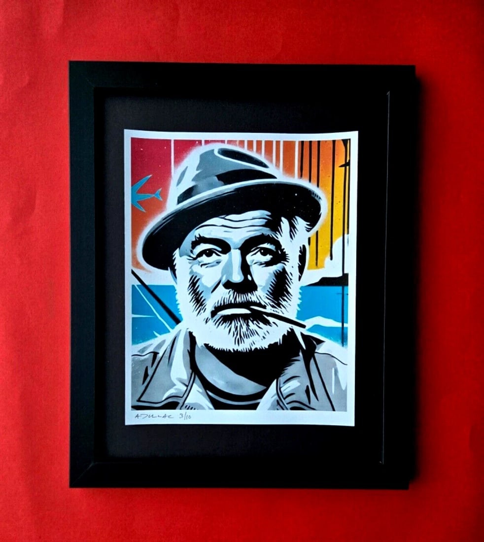 ALEXANDER DULAC | HEMINGWAY SOUL Hand Signed Authentic Print Edition of 10 COA: My art is a celebration of the grandeur and splendor of the Legends of our Time. Through my portraits, I seek to immortalize those who not only define but also inspire aspiration and luxury in our