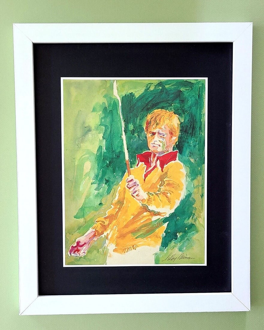 LeRoy Neiman " JACK NICKLAUS " Signed Pop Art Mounted Framed in New 11x14: Beautiful and Scarce Original 1989 Print After Leroy Neiman " JACK NICKLAUS " Signed on the Plate This piece is mounted on a 11 x 14 in. black acid free premium black board. Framed covers an area of