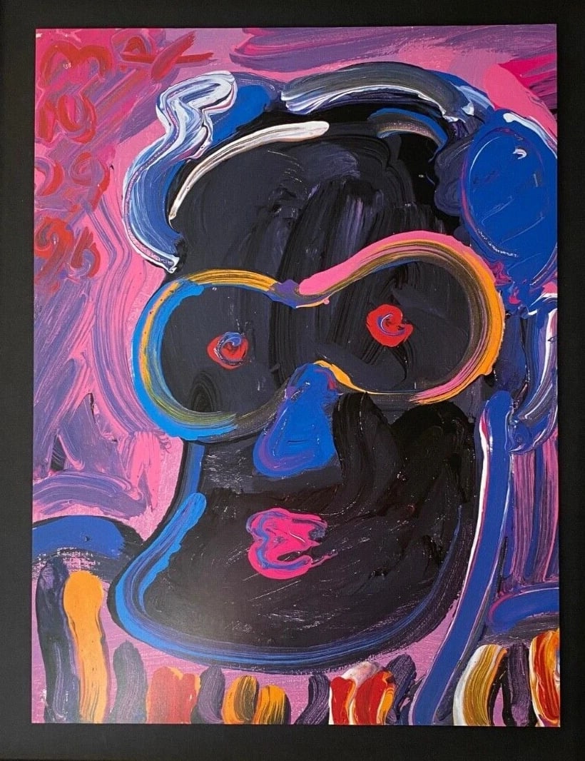 PETER MAX | COLORFUL 1990's VINTAGE SIGNED PRINT POP ART | NEW 14X11 IN. FRAME - 2