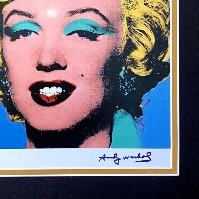 ANDY WARHOL GORGEOUS 1984 SIGNED MARILYN MONROE PRINT MATTED TO 11X14 - 2