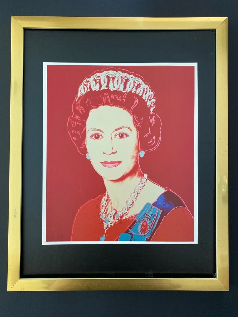 ANDY WARHOL + RARE 1984 QUEEN ELIZABETH PRINT MOUNTED AND FRAMED (1 of 2)