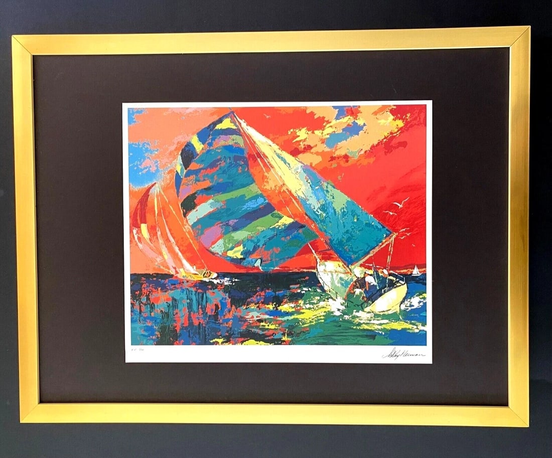 LeRoy Neiman " Sailing " Signed Pop Art Mounted and Framed in a New 11x14 (1 of 2)