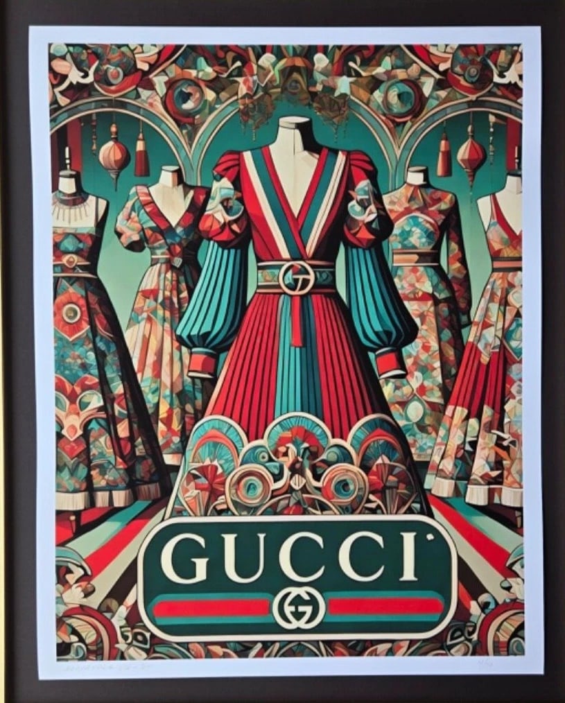 ALEXANDER DULAC + GUCCI + LARGE Hand Signed Authentic Print LtdEd of 10 COA! - 2
