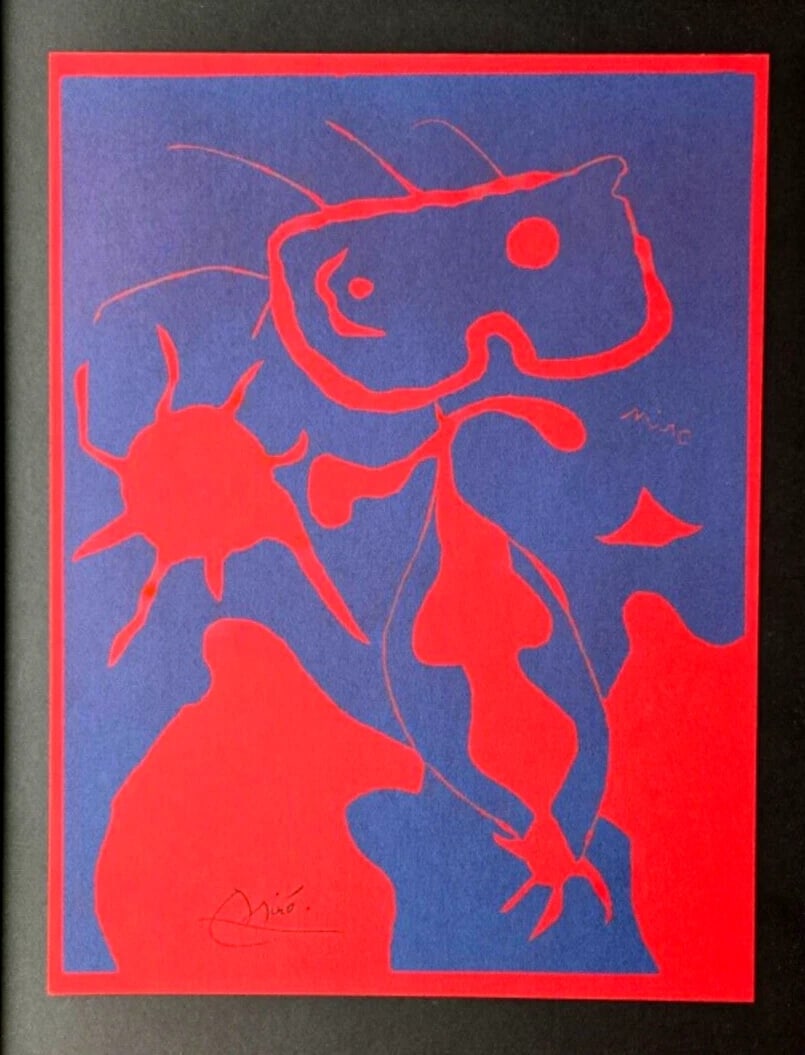 Joan Miro | Vintage 1958 Signed Colorful Print | Mounted and Framed - 2