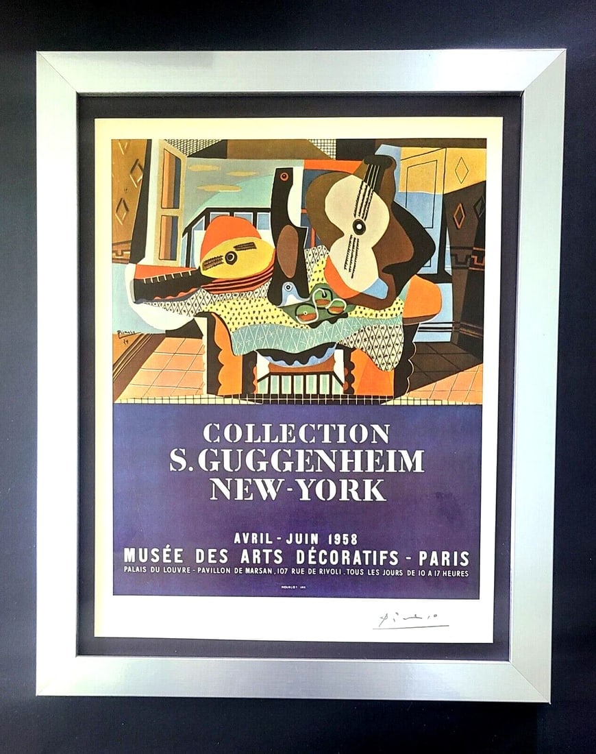 1967 Pablo Picasso Print + Signed Poster ? Mounted, Framed & Ready to Own!: This is a Beautiful and Scarce 1967 Print After PABLO PICASSO " EXPOSITION POSTER " Facsimile signed in ink Size framed is about 17x13in. Printed in Beautiful Glossy Paper in Switzerland after this