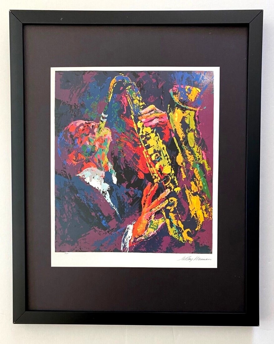 LeRoy Neiman " Sax " Signed Pop Art Mounted and Framed (1 of 2)