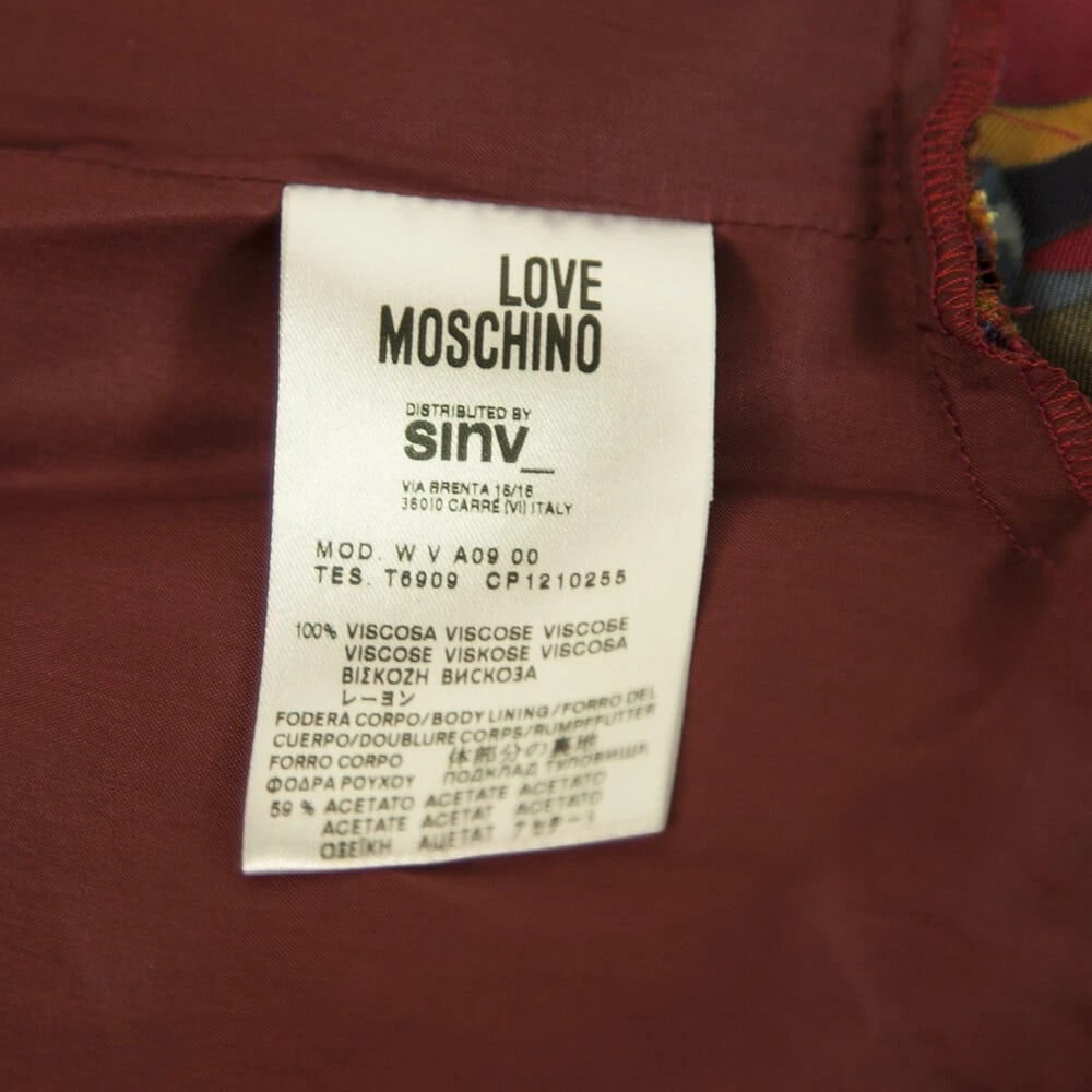 Moschino Love Multicolor Knee Length Sleeveless Draped Viscose Dress Sz 42 - 4