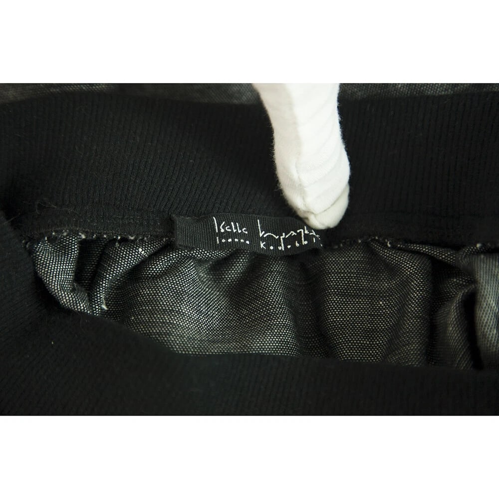 Ioanna Kourbela Gray Balloon Below Knee Length Skirt w. Black Trim - 3