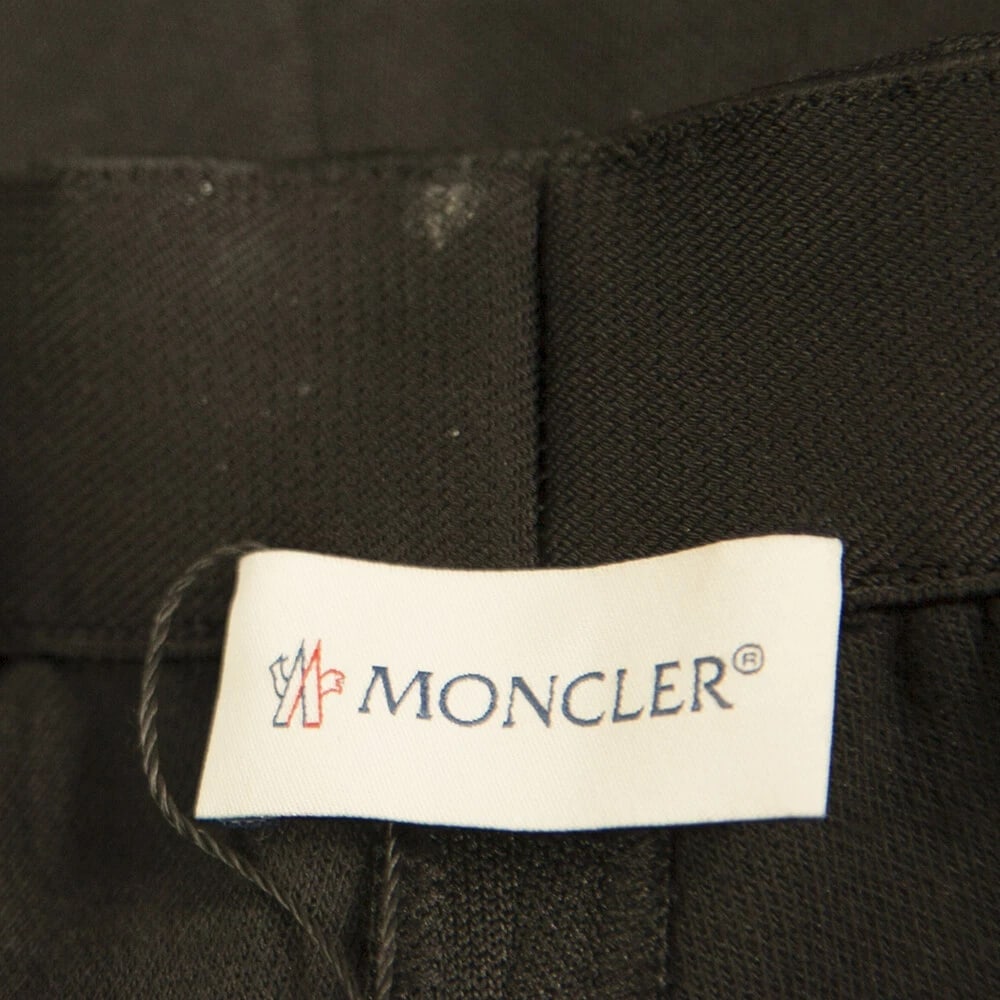 Moncler Black w. Velvet Side Stripe Cropped Flared trousers pants size 38 - 3