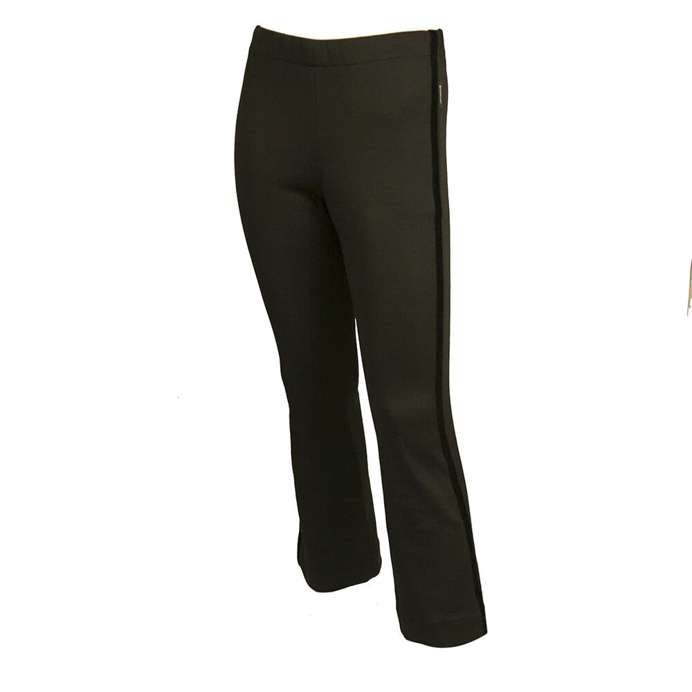 Moncler Black w. Velvet Side Stripe Cropped Flared trousers pants size 38 - 6