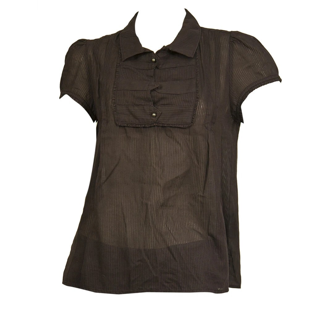 Marc Jacobs Burgundy Striped Cotton Tunic Shirt Top Blouse w. Buttons size 6 - 7