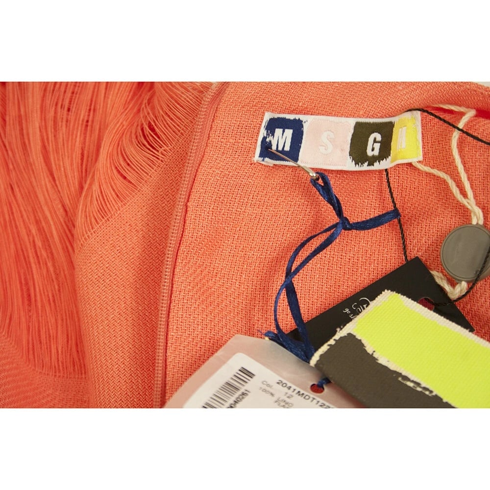 MSGM Orange 100% Linen Sleeveless Long Tank Top Blouse size 44 - 3