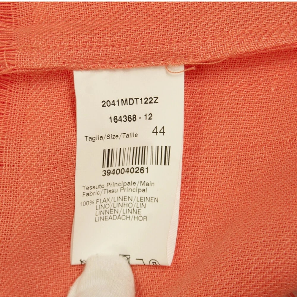 MSGM Orange 100% Linen Sleeveless Long Tank Top Blouse size 44 - 5