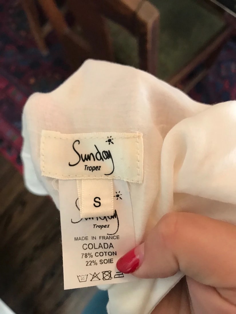 Sunday Tropez White Beach Dress Size Small Cotton - 2