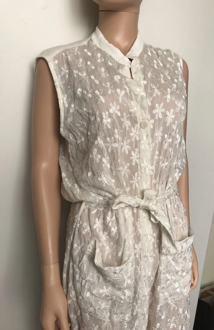 Sunday Tropez White Beach Dress Size Small Cotton - 5