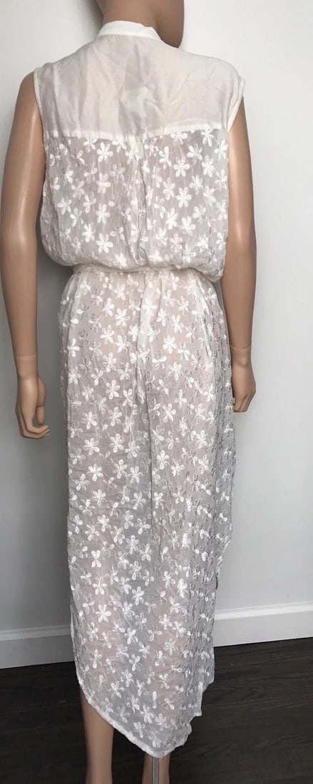 Sunday Tropez White Beach Dress Size Small Cotton - 6