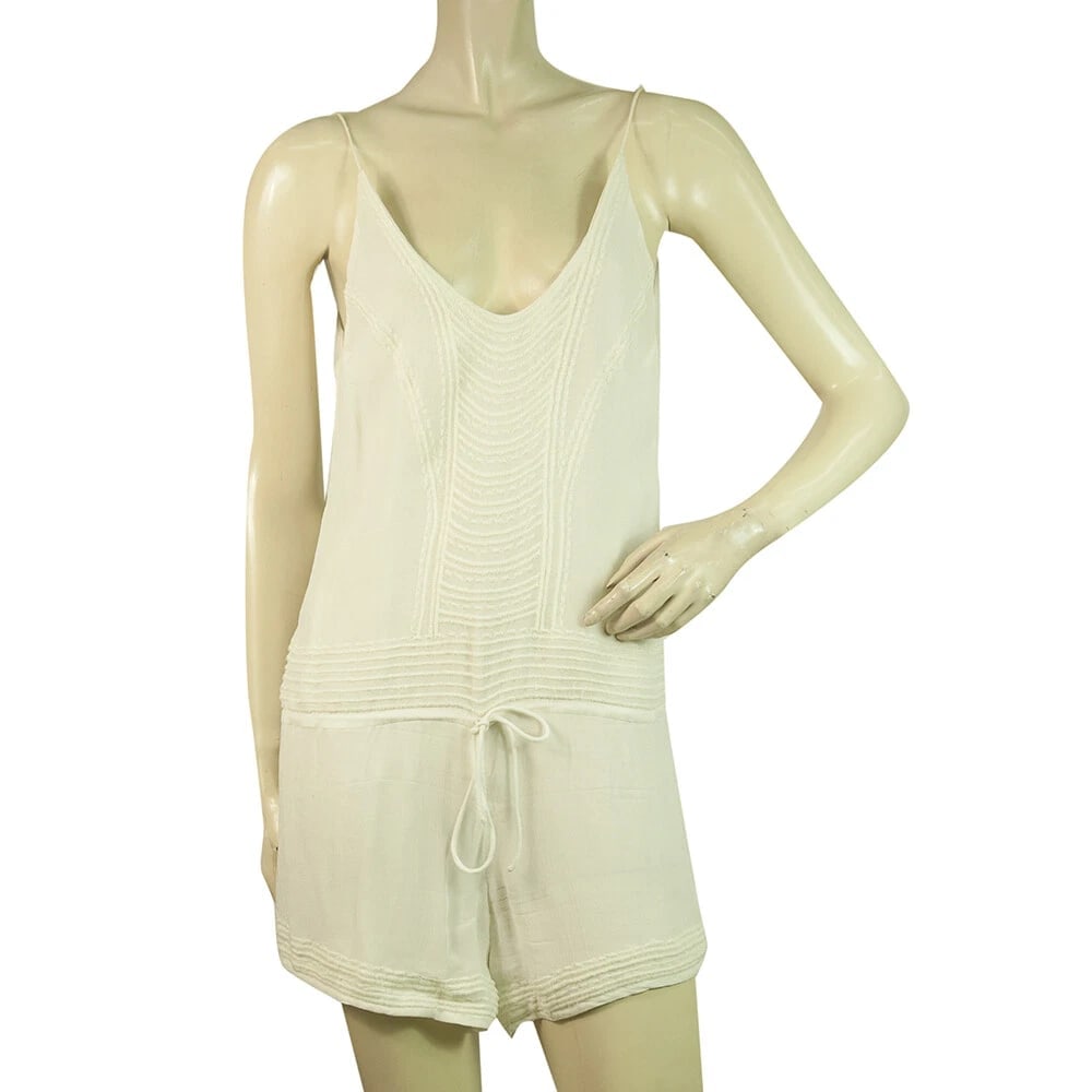 IRO Apoline White Spaghetti Straps Romper Playsuit Shorts size 36 (1 of 5)