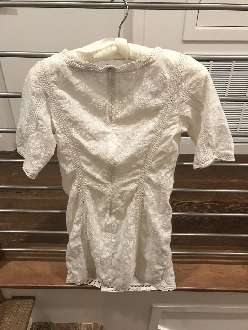All Saints White Lace Bohemian Peasant Mini Dress Size 4 Small - 2