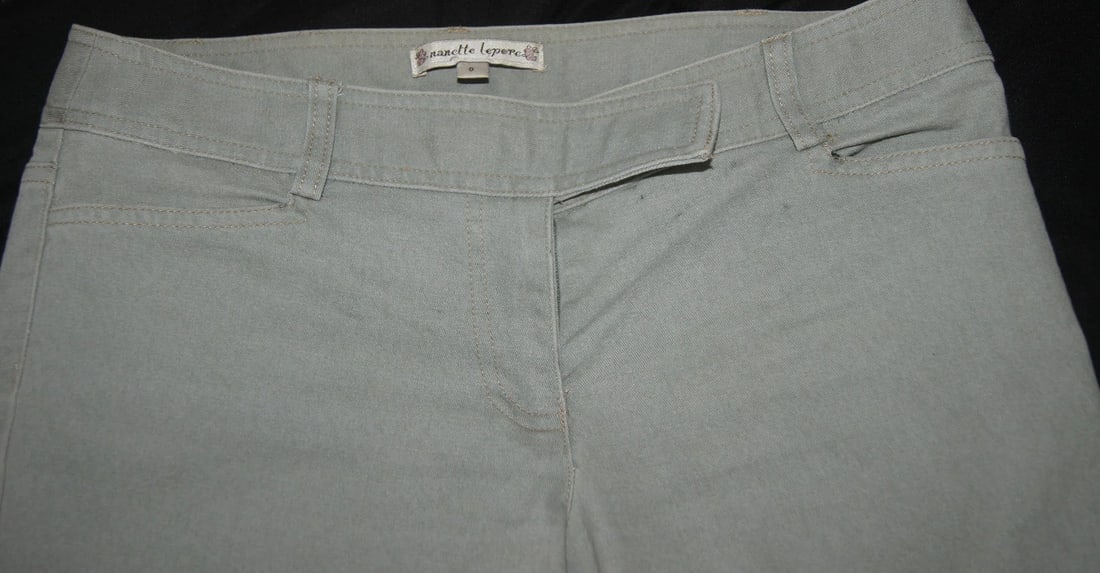 NANETTE LEPORE SIZE 0 CROPPED JEANS PANTS MADE IN USA COTTON ELASTANE - 2