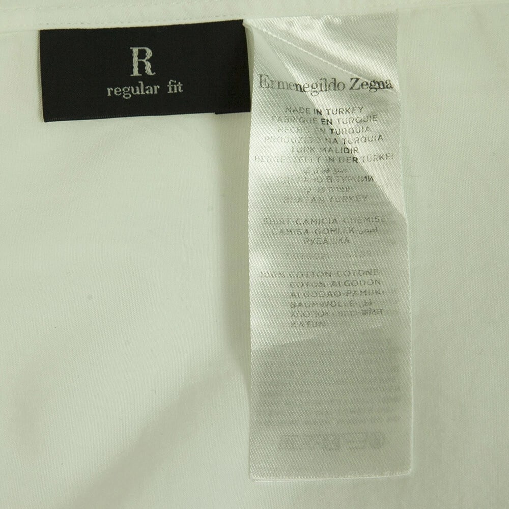 Ermenegildo Zegna Classic White Shirt Long Sleeve French Cuff Cotton Mens 45 - 5