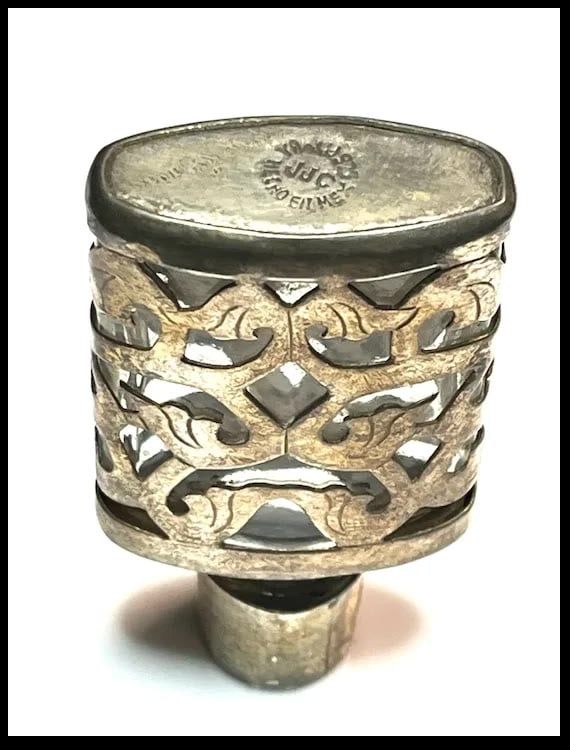 Vintage JJC Mexico Sterling Silver and Glass Perfume Bottle - 7