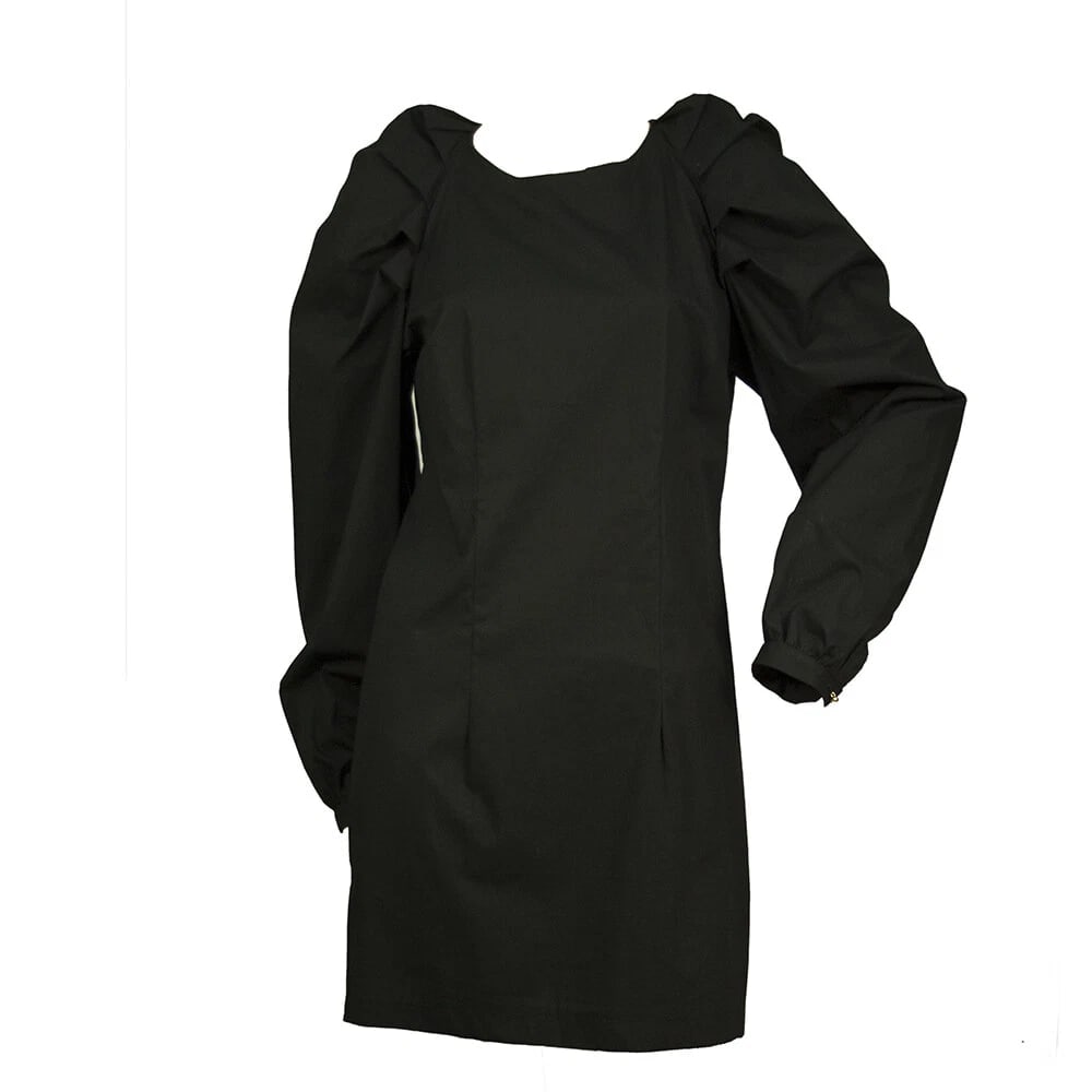 Vicolo Black Cotton Long Puff Sleeves Mini Length Short dress Size S - 2