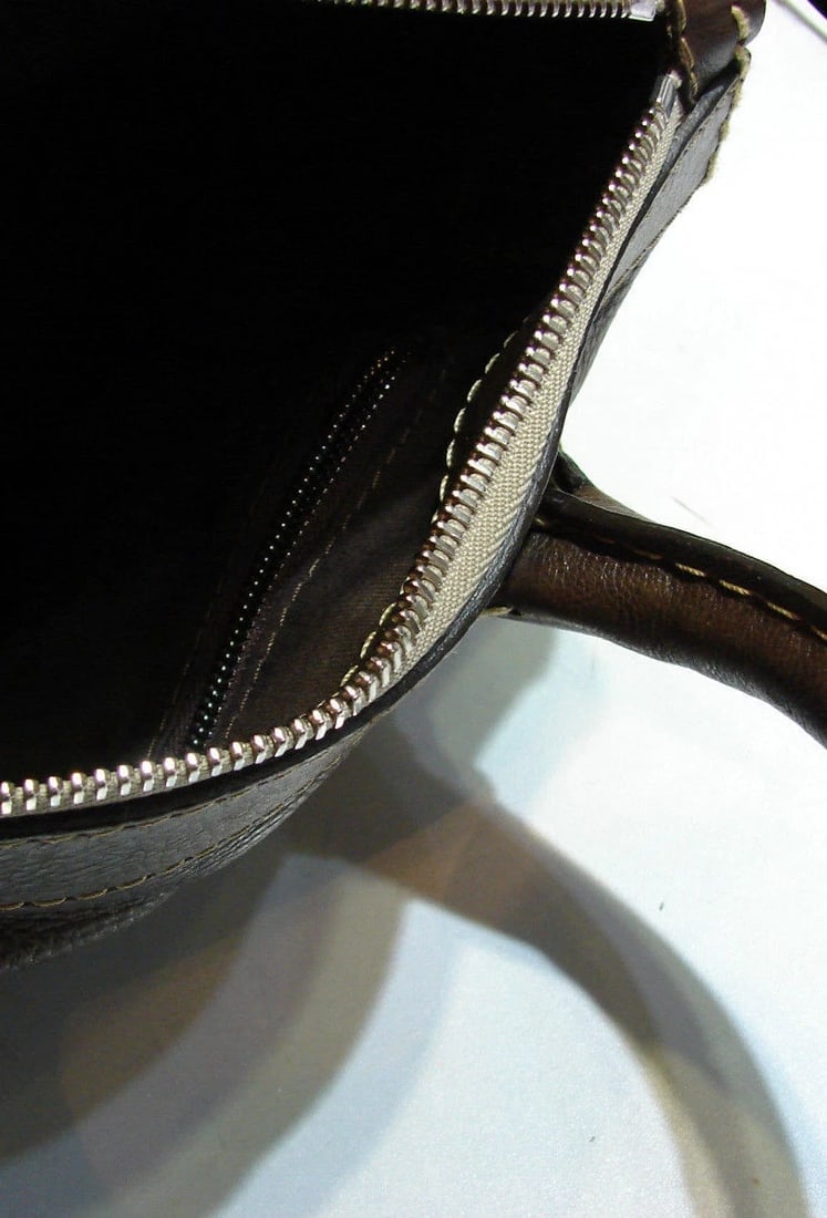 CHLOE BROWN LEATHER VINTAGE STYLISH HANDBAG TOTE PURSE STYLISH - 7