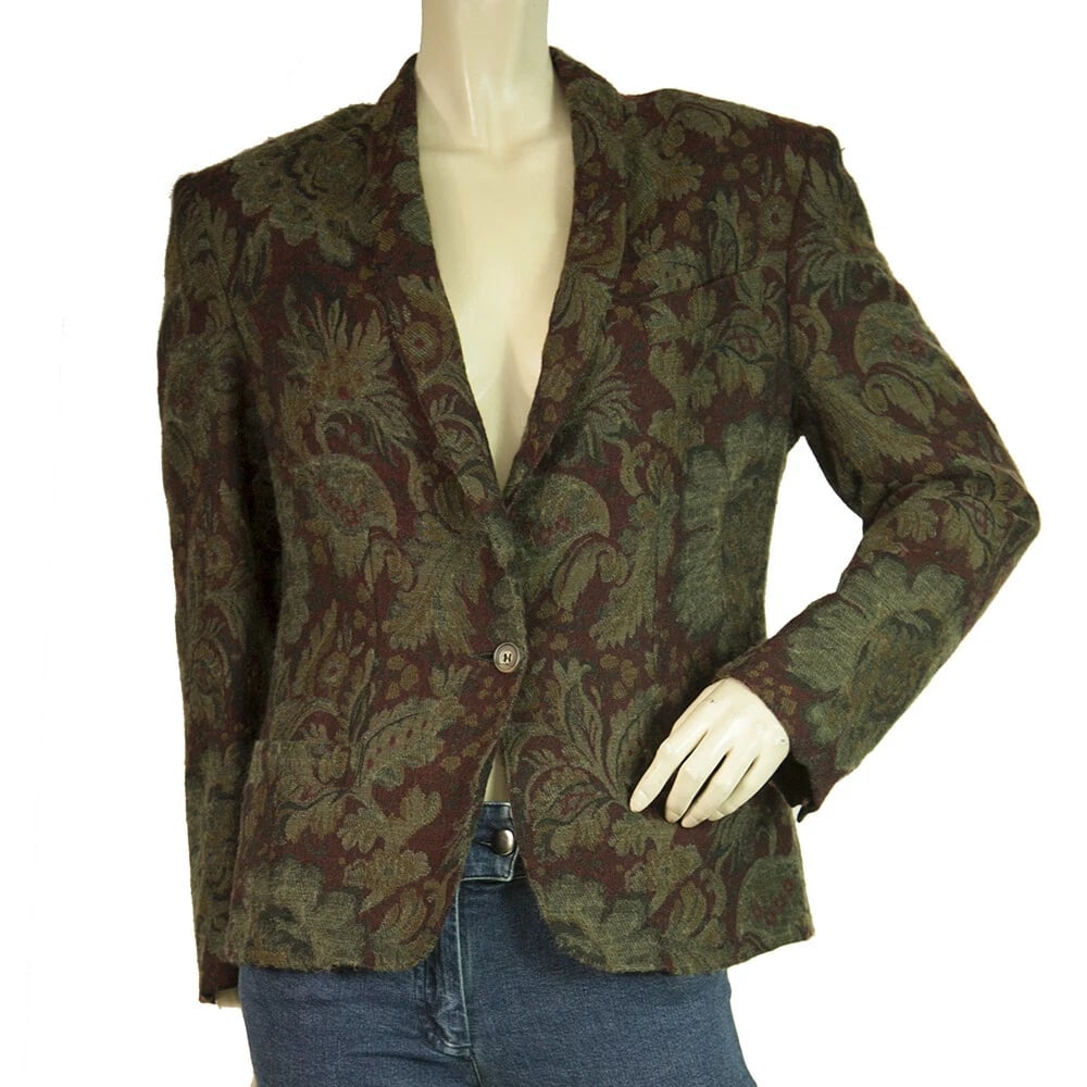 Mariano Rubinacci for RITSI Paisley One Button Blazer Wool Silk Jacket 42 (1 of 7)