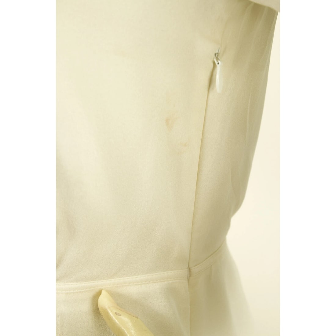 Burberry Cream Zipper Front Fitted Waist Long Sleeve Blouse Top size UK 8, US 6 - 4