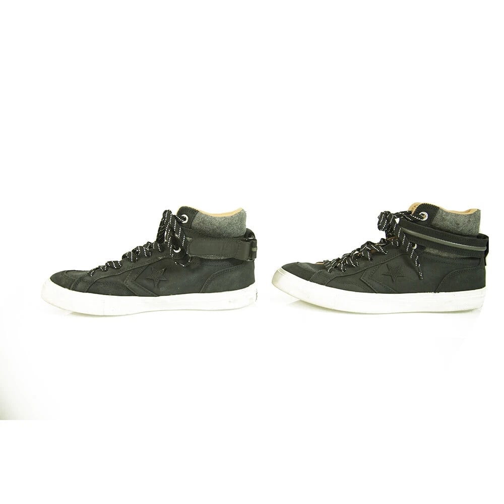 Converse Cons All Star Men's Black Leather Gray Padded Sneakers Trainers 8.5 - 3