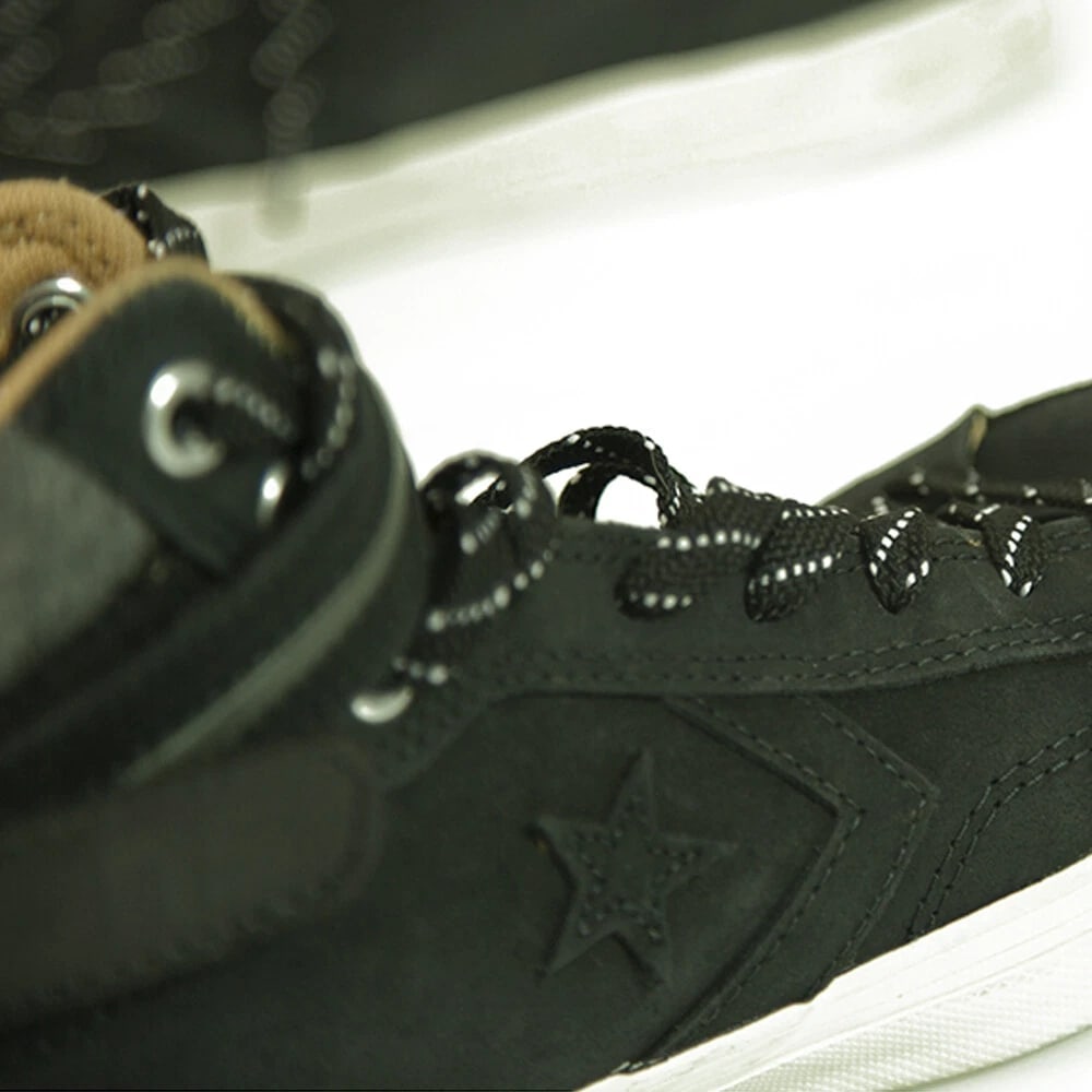 Converse Cons All Star Men's Black Leather Gray Padded Sneakers Trainers 8.5 - 7