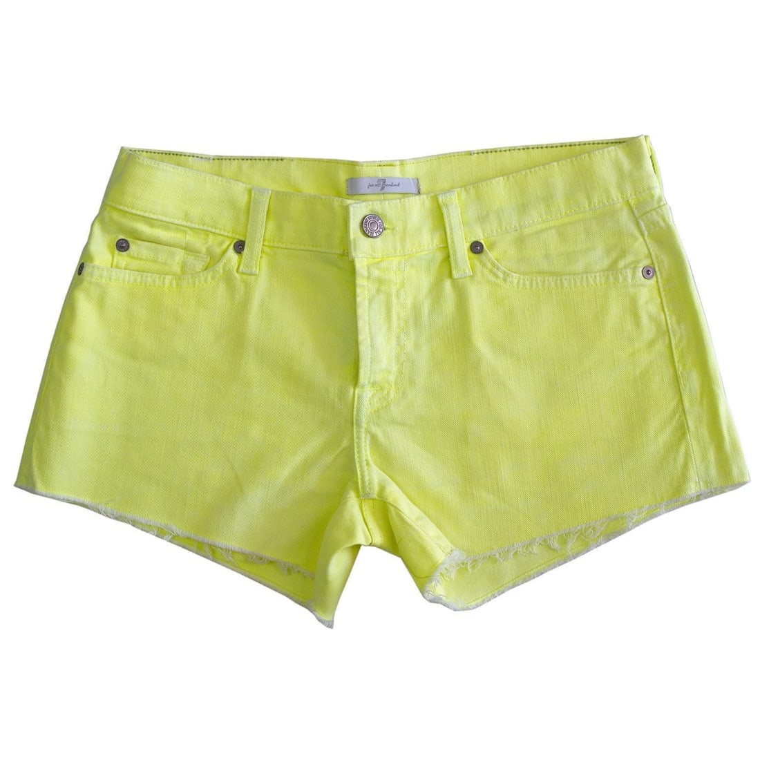 7 For All Mankind Cut off Colored Denim Jeans Shorts size 28 in Yellow (1 of 5)