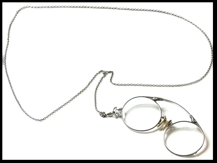 Antique Folding Glasses on Chain - 2