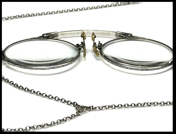 Antique Folding Glasses on Chain - 7