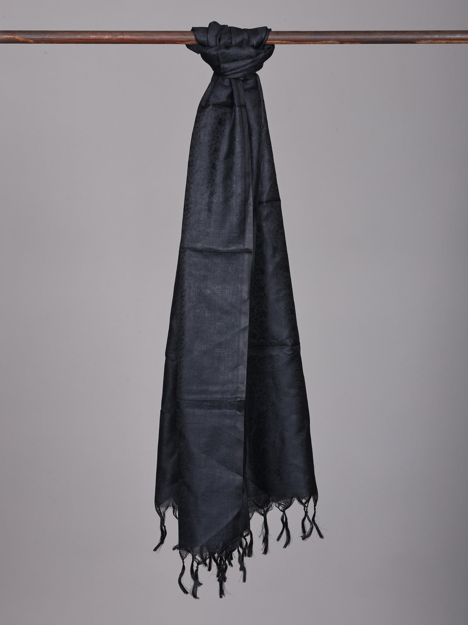 Lot of Five Pure Silk Scarves with Tanchoi Weave - 2