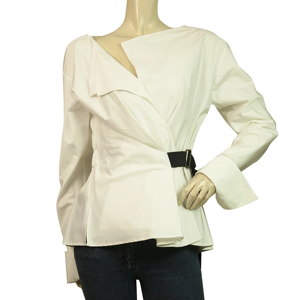 Jil Sander White Wrap Style Lightweight Cotton Summer Jacket size 40 (1 of 6)