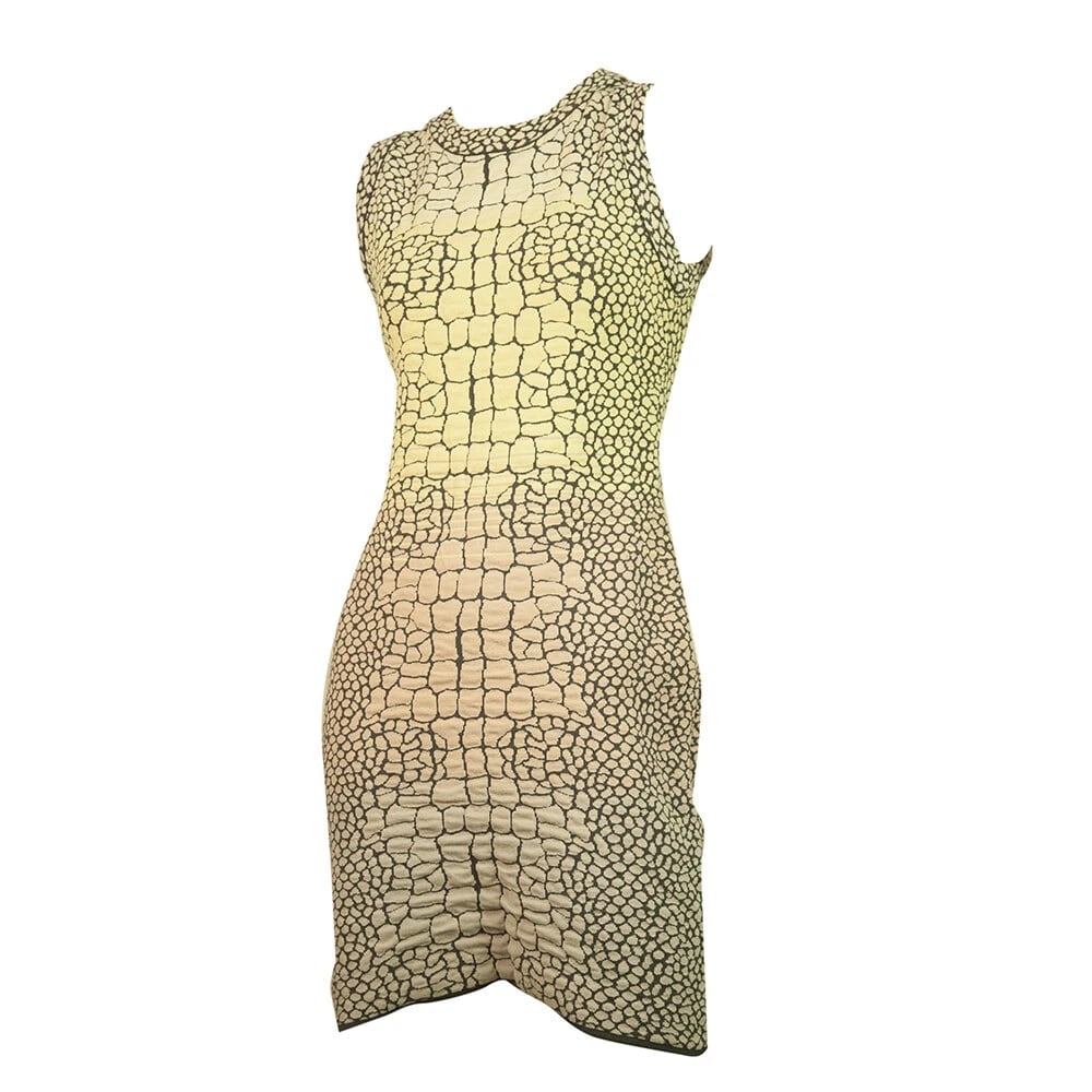 M Missoni Multicolor Crocodile Pattern Sleeveless Mini Length Bodycon Dress 40 - 6