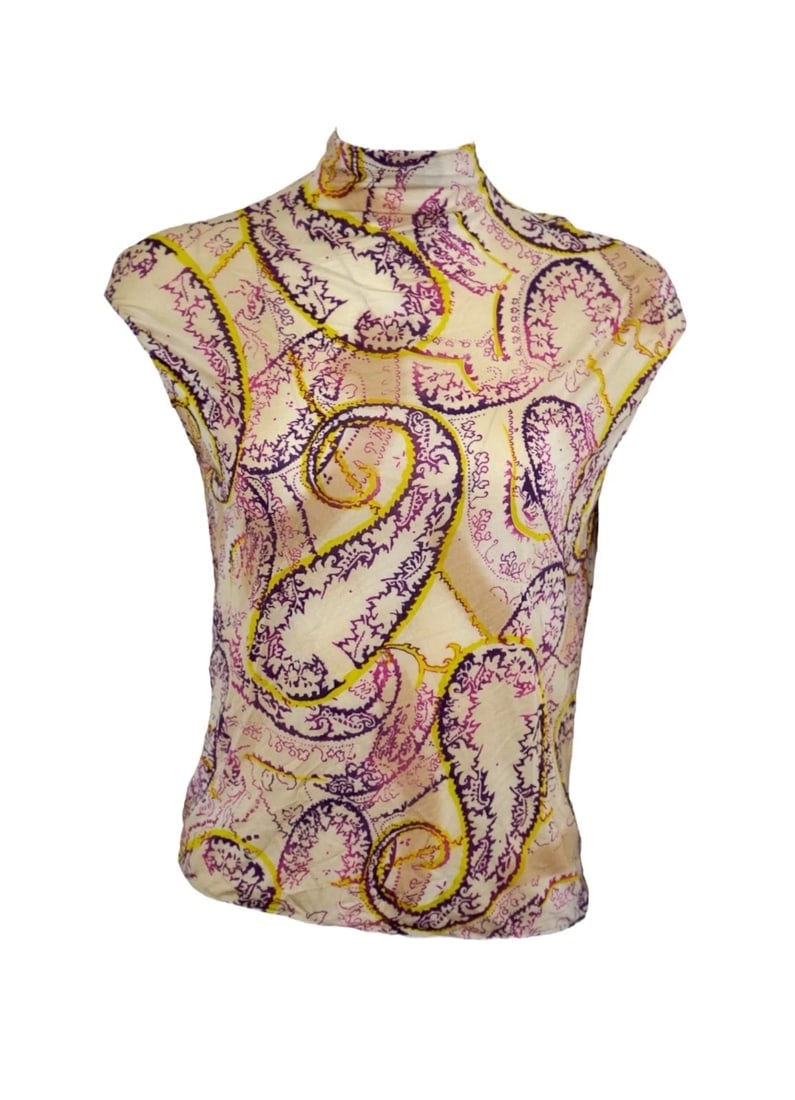 EMANUEL UNGARO PARIS SIZE 38 VISCOSE TURTLENECK TOP BLOUSE (1 of 8)