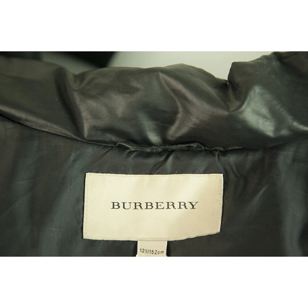 Burberry Girl's 12Y Black Polyester Quilted Puffer Hooded Jacket - 3