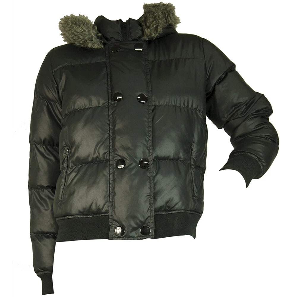 Burberry Girl's 12Y Black Polyester Quilted Puffer Hooded Jacket - 6