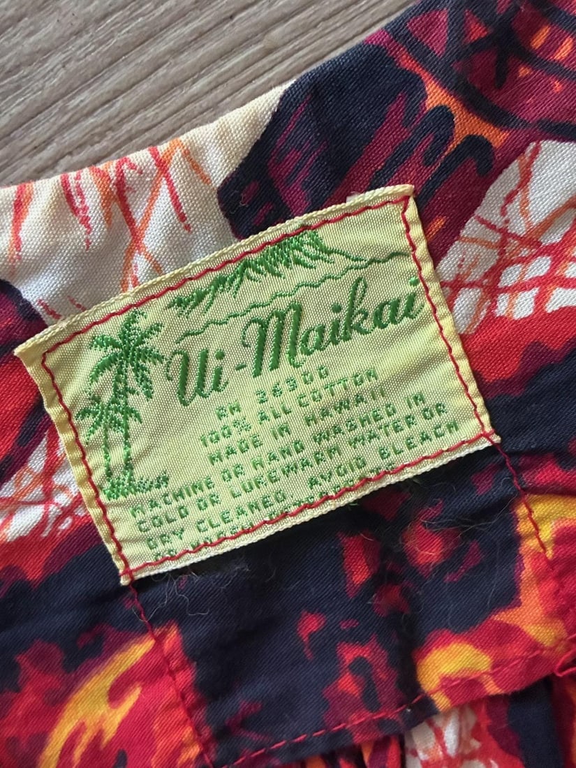 Vintage 1960s Hawaiian Cotton MuuMuu Dress Sz S M - 8