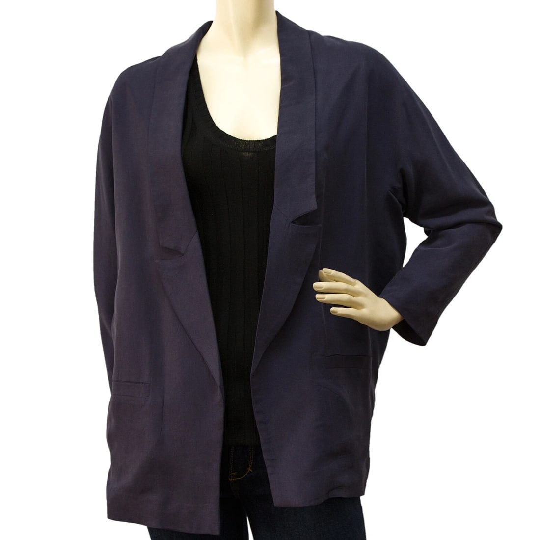 J'aime Les Garcons Blue Boyfriend Oversize Cotton Summer Blazer jacket size S (1 of 8)