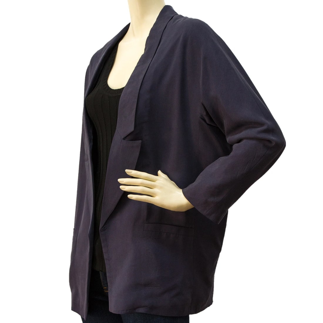 J'aime Les Garcons Blue Boyfriend Oversize Cotton Summer Blazer jacket size S - 4