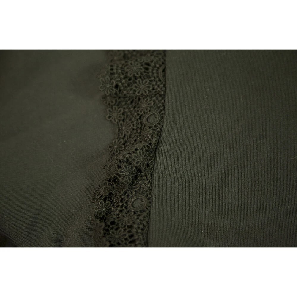 MSGM Black Long Wide Sleeves w. Lace Cotton Crop Top Sweater size S - 5